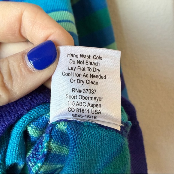 Obermeyer Striped Merino Wool Blend Sweater – Size Small - Picture 5 of 6